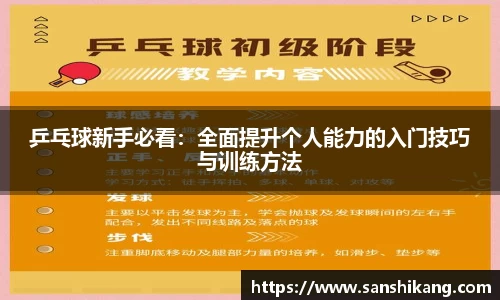 乒乓球新手必看：全面提升个人能力的入门技巧与训练方法